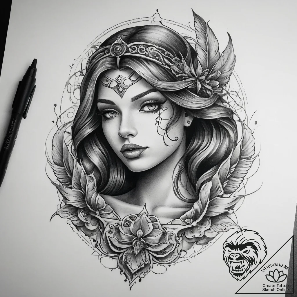 Tattoo sketch siren tattoo, artistic tattoo s... - tattoo sketch (№1757716823_0, 12.09.2025 22:40) — tattoovalue.net