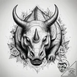 Tattoo sketch triceratops, ink illustration f… – tattoo sketch (№1757717803_0, 12.09.2025 22:56) — tattoovalue.net