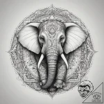 Tattoo sketch sacred elephant, ink illustrati… – tattoo sketch (№1757717998_0, 12.09.2025 22:59) — tattoovalue.net