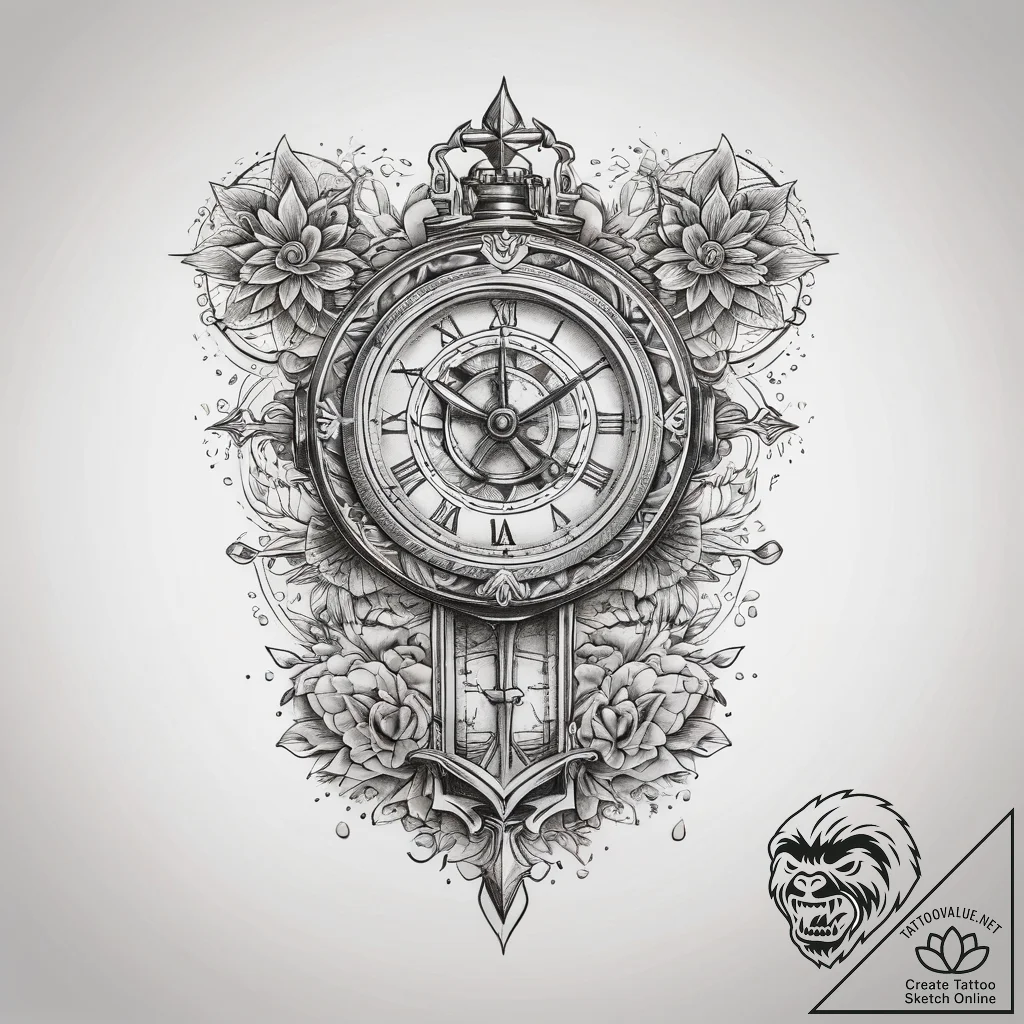 Tattoo sketch kitchen timer, tattoo flash she... - tattoo sketch (№1757718778_0, 12.09.2025 23:12) — tattoovalue.net