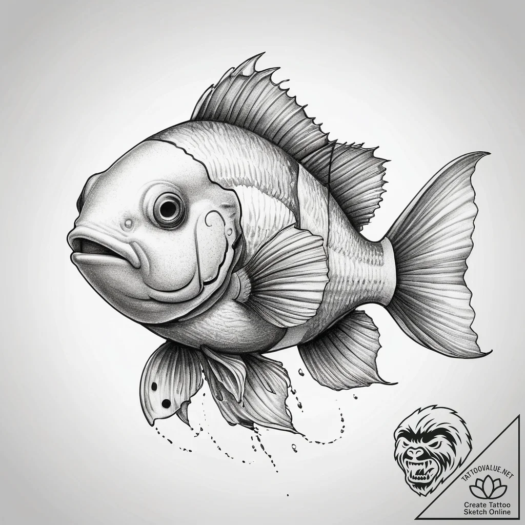 Tattoo sketch clownfish, ink illustration for... - tattoo sketch (№1757719364_0, 12.09.2025 23:22) — tattoovalue.net