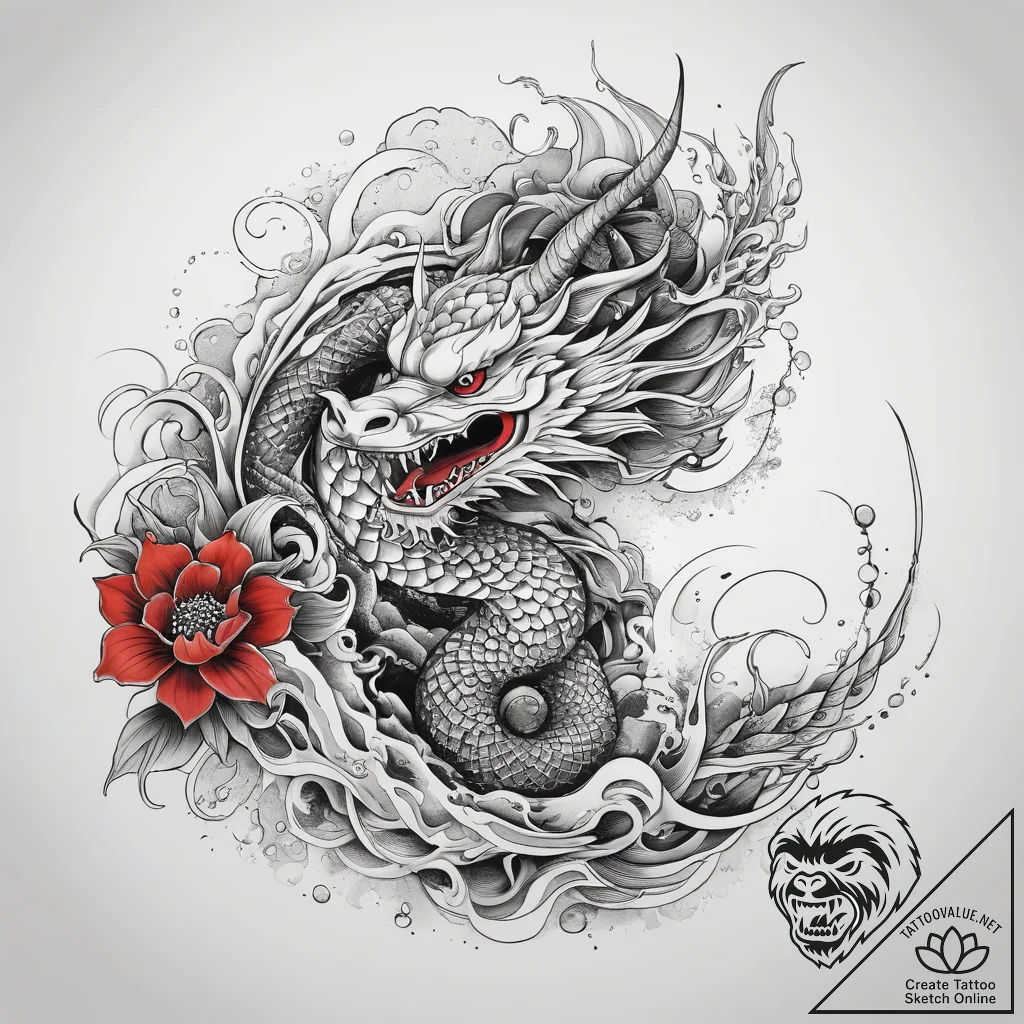 Tattoo sketch drawing a nature scene, tattoo... - tattoo sketch (№1757720550_0, 12.09.2025 23:42) — tattoovalue.net