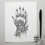 Tattoo sketch hands with a scroll, artistic t… – tattoo sketch (№1757720748_0, 12.09.2025 23:45) — tattoovalue.net