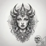 Tattoo sketch cosmic being, tattoo line art,… – tattoo sketch (№1757721342_0, 12.09.2025 23:55) — tattoovalue.net