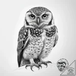 Tattoo sketch burrowing owl – tattoo sketch (№1757721940_0, 13.09.2025 00:05) — tattoovalue.net