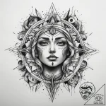 Tattoo sketch cosmic spirit, tattoo flash she… – tattoo sketch (№1757722738_0, 13.09.2025 00:18) — tattoovalue.net