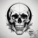 Tattoo sketch череп с черной дырой, ink illus… – tattoo sketch (№1757722933_0, 13.09.2025 00:22) — tattoovalue.net
