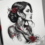 Tattoo sketch sensual neck with a snake, tatt… – tattoo sketch (№1757723337_0, 13.09.2025 00:28) — tattoovalue.net