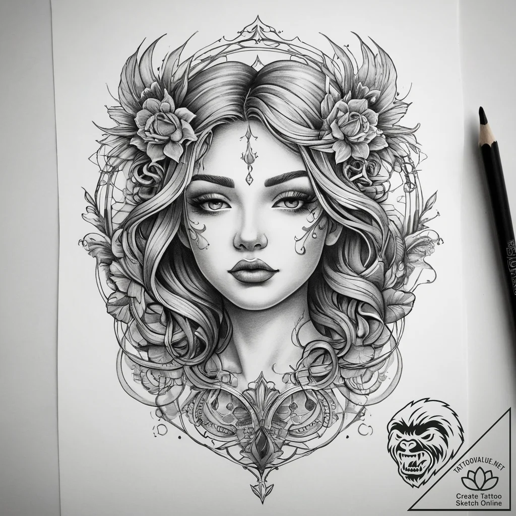 Tattoo sketch sky, artistic tattoo sketch, on... - tattoo sketch (№1757724143_0, 13.09.2025 00:42) — tattoovalue.net