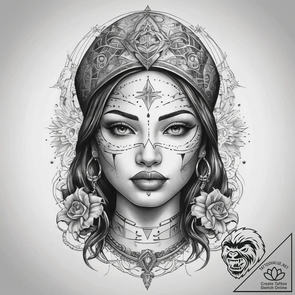 Tattoo sketch chicano низкий райдер, tattoo d... - tattoo sketch (№1757724546_0, 13.09.2025 00:49) — tattoovalue.net