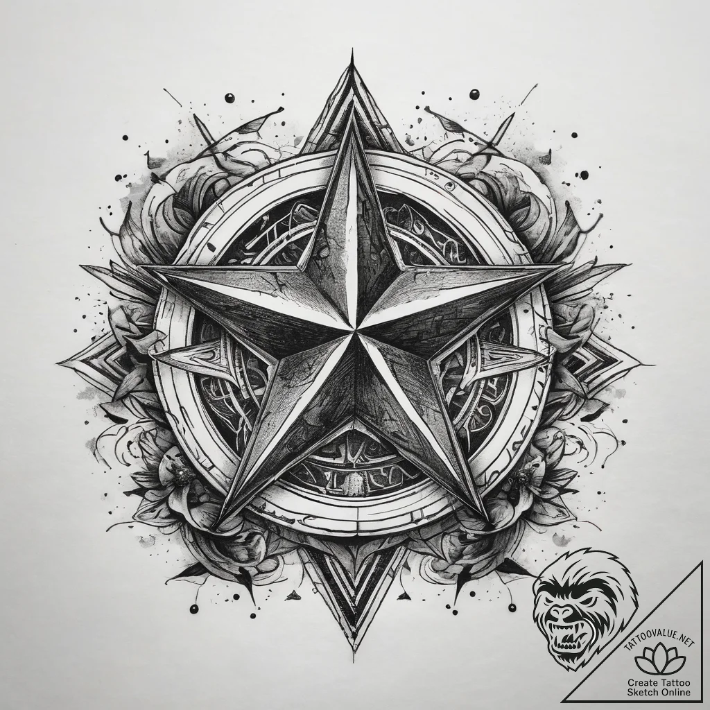 Tattoo sketch runners with a star, ink illust... - tattoo sketch (№1757724939_0, 13.09.2025 00:55) — tattoovalue.net