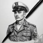 Tattoo sketch soldier with a pen, ink illustr… – tattoo sketch (№1757725142_0, 13.09.2025 00:59) — tattoovalue.net