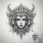 Tattoo sketch cosmic entity, tattoo line art,… – tattoo sketch (№1757725345_0, 13.09.2025 01:02) — tattoovalue.net
