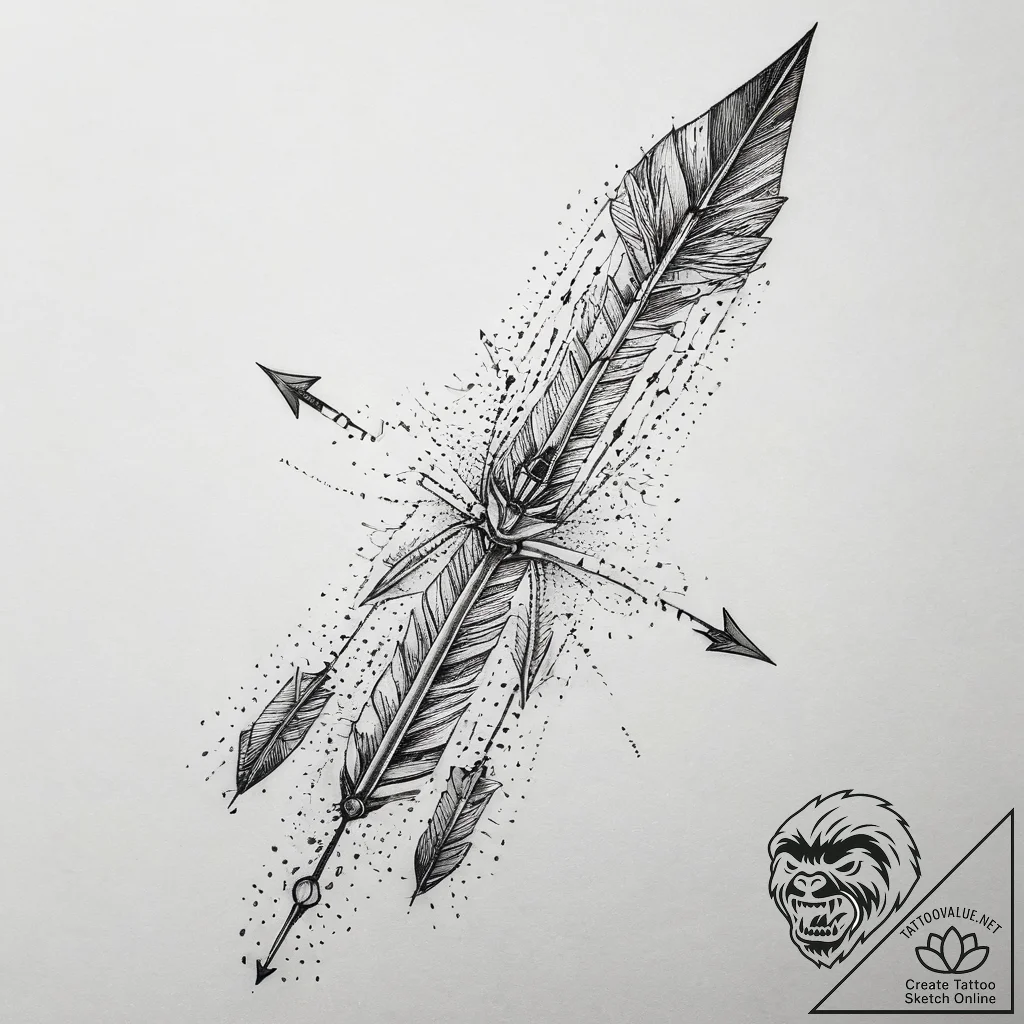 Tattoo sketch native american arrow, tattoo d... - tattoo sketch (№1757725934_0, 13.09.2025 01:12) — tattoovalue.net