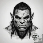 Tattoo sketch half-orc – tattoo sketch (№1757727331_0, 13.09.2025 01:35) — tattoovalue.net