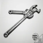 Tattoo sketch plumber pipe wrench – tattoo sketch (№1757729499_0, 13.09.2025 02:11) — tattoovalue.net