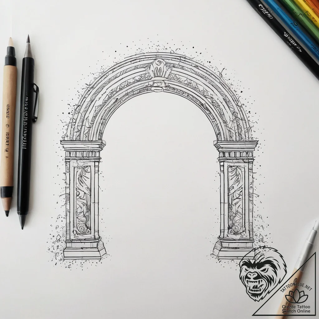 Tattoo sketch rainbow arch, tattoo drawing ou... - tattoo sketch (№1757729694_0, 13.09.2025 02:14) — tattoovalue.net
