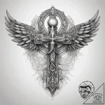 Tattoo sketch ankh with wings, tattoo line ar… – tattoo sketch (№1757730089_0, 13.09.2025 02:21) — tattoovalue.net