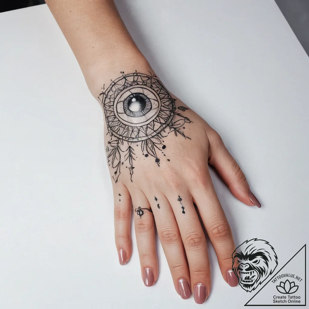 Tattoo sketch hands with a pearl - tattoo sketch (№1757730477_0, 13.09.2025 02:27) — tattoovalue.net