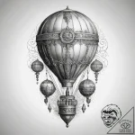 Tattoo sketch steampunk hot air balloon, arti… – tattoo sketch (№1757730678_0, 13.09.2025 02:31) — tattoovalue.net