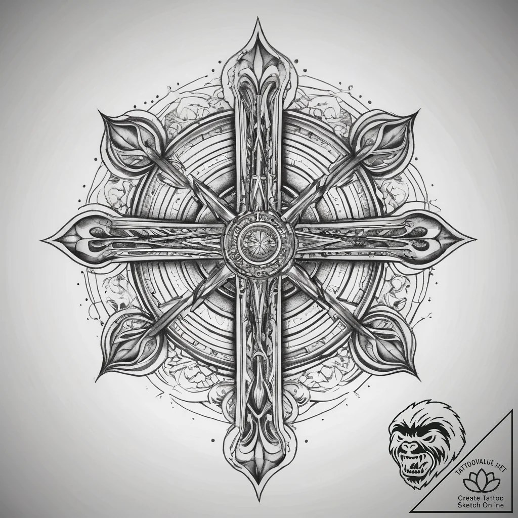Tattoo sketch spiritual harmony, concept art... - tattoo sketch (№1757731072_0, 13.09.2025 02:37) — tattoovalue.net