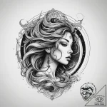 Tattoo sketch celestial wind, ink illustratio… – tattoo sketch (№1757732059_0, 13.09.2025 02:54) — tattoovalue.net