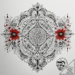 Tattoo sketch slavic embroidery pattern with… – tattoo sketch (№1757733628_0, 13.09.2025 03:20) — tattoovalue.net