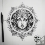 Tattoo sketch cosmic soul – tattoo sketch (№1757736572_0, 13.09.2025 04:09) — tattoovalue.net