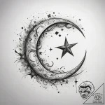 Tattoo sketch crescent moon with a star, tatt… – tattoo sketch (№1757737932_0, 13.09.2025 04:32) — tattoovalue.net