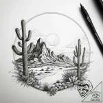 Tattoo sketch desert – tattoo sketch (№1757738913_0, 13.09.2025 04:48) — tattoovalue.net