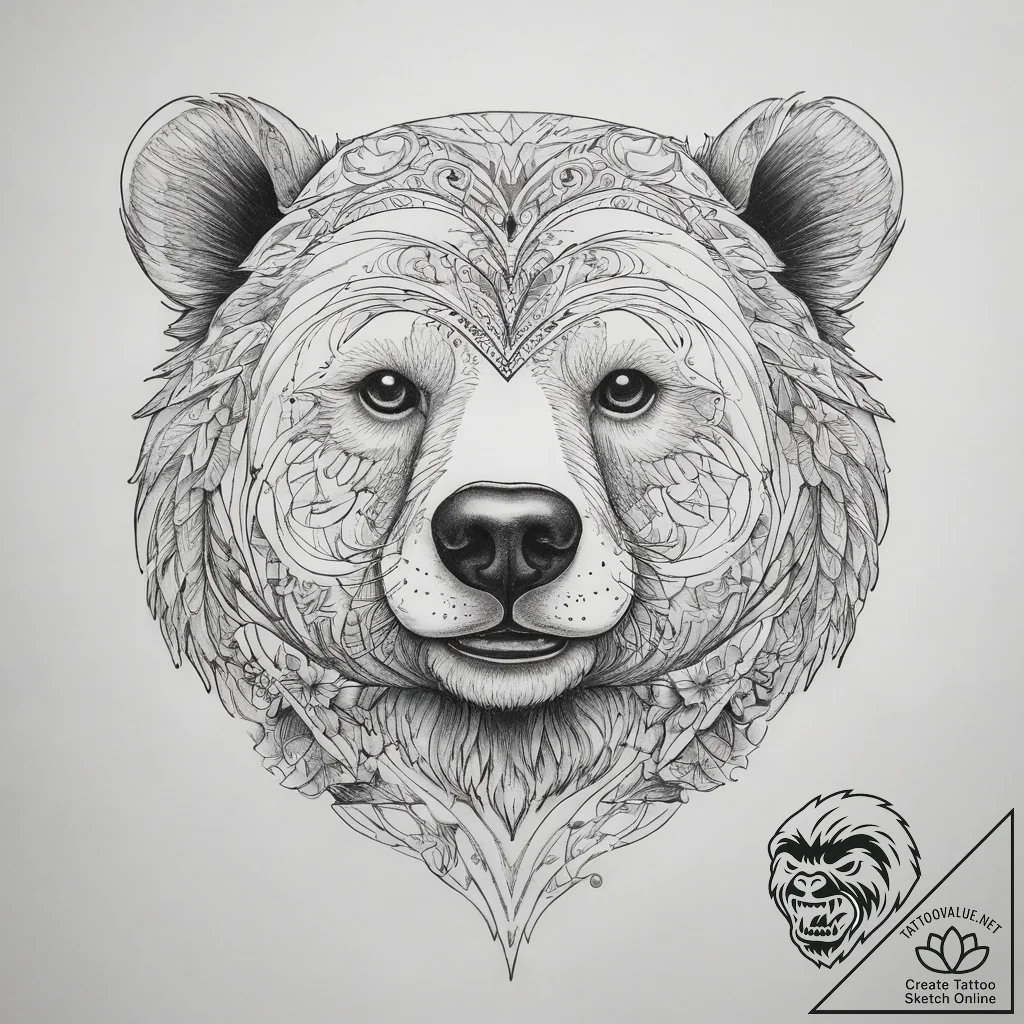 Tattoo sketch puns a bear that says "i'm a be... - tattoo sketch (№1757739114_0, 13.09.2025 04:51) — tattoovalue.net