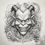Tattoo sketch the grinch with a skin, tattoo… – tattoo sketch (№1757739505_0, 13.09.2025 04:58) — tattoovalue.net