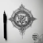 Tattoo sketch kaunan rune on a torch – tattoo sketch (№1757740294_0, 13.09.2025 05:11) — tattoovalue.net