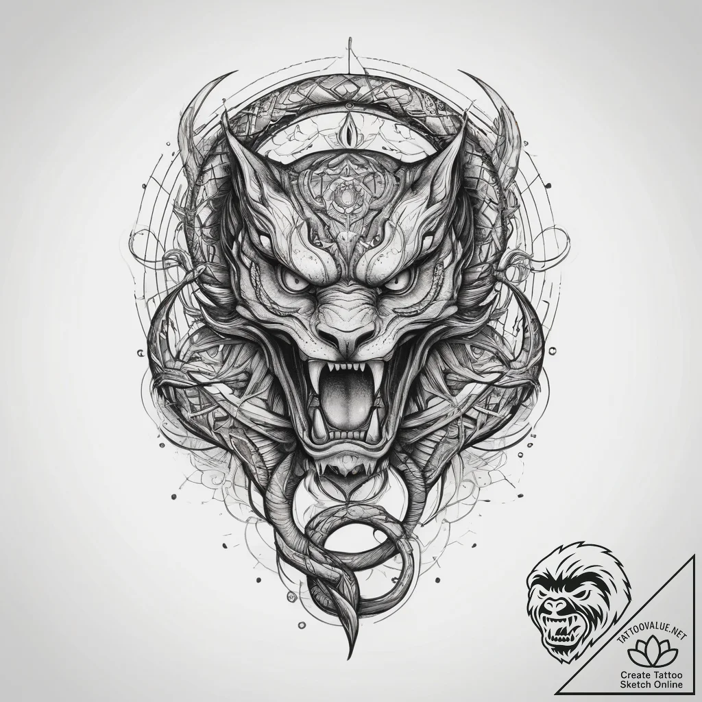 Tattoo sketch cosmic serpent, concept art for... - tattoo sketch (№1757740682_0, 13.09.2025 05:18) — tattoovalue.net
