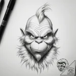 Tattoo sketch the grinch with a fur, tattoo f… – tattoo sketch (№1757741677_0, 13.09.2025 05:34) — tattoovalue.net