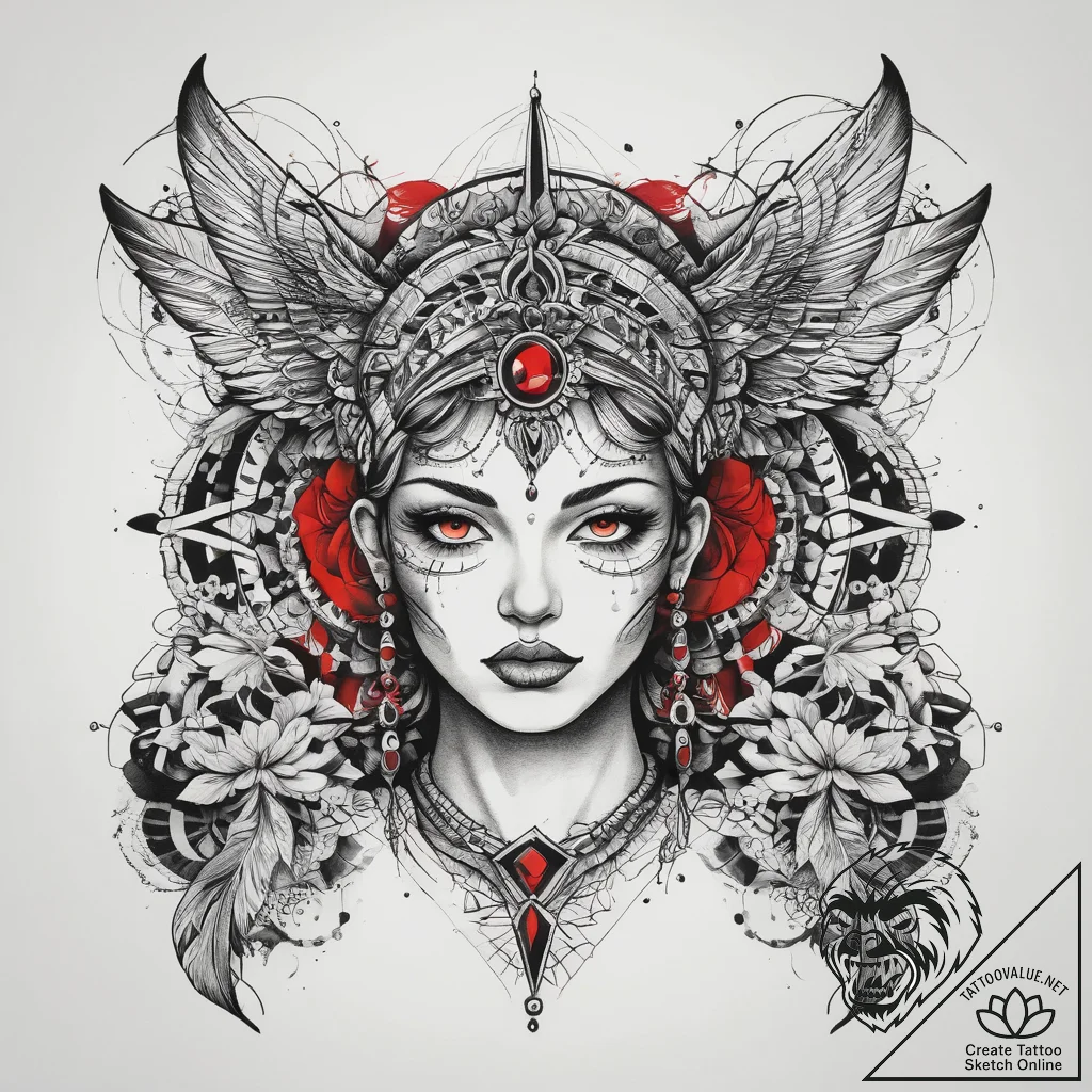 Tattoo sketch mirage, tattoo flash sheet desi... - tattoo sketch (№1757743060_0, 13.09.2025 05:57) — tattoovalue.net