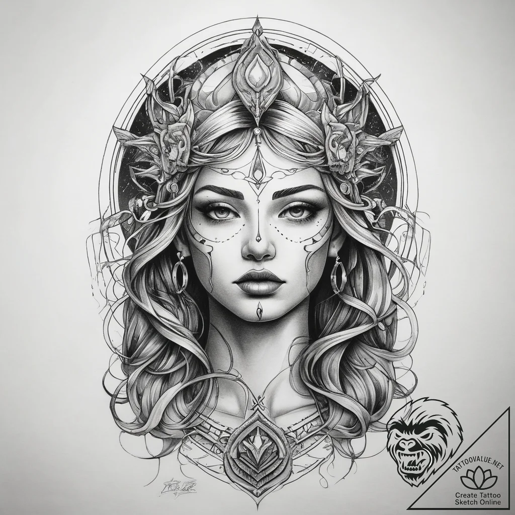Tattoo sketch cosmic person, tattoo line art,... - tattoo sketch (№1757743452_0, 13.09.2025 06:04) — tattoovalue.net