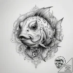 Tattoo sketch cowfish, ink illustration for t… – tattoo sketch (№1757744628_0, 13.09.2025 06:23) — tattoovalue.net