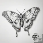 Tattoo sketch silk moth – tattoo sketch (№1757745229_0, 13.09.2025 06:33) — tattoovalue.net