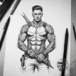 Tattoo sketch soldier with a scissors, tattoo… – tattoo sketch (№1757745427_0, 13.09.2025 06:37) — tattoovalue.net