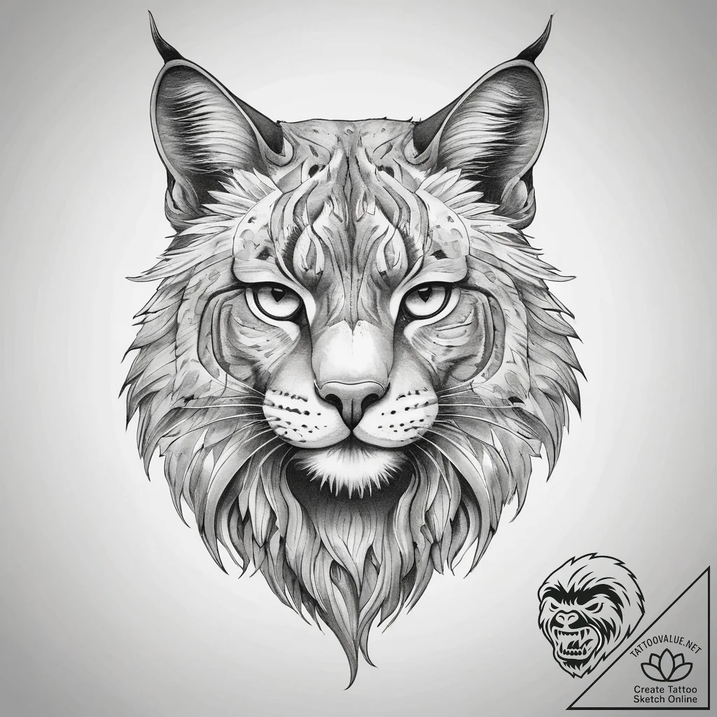 Tattoo sketch bobcat, tattoo flash sheet desi... - tattoo sketch (№1757746008_0, 13.09.2025 06:46) — tattoovalue.net