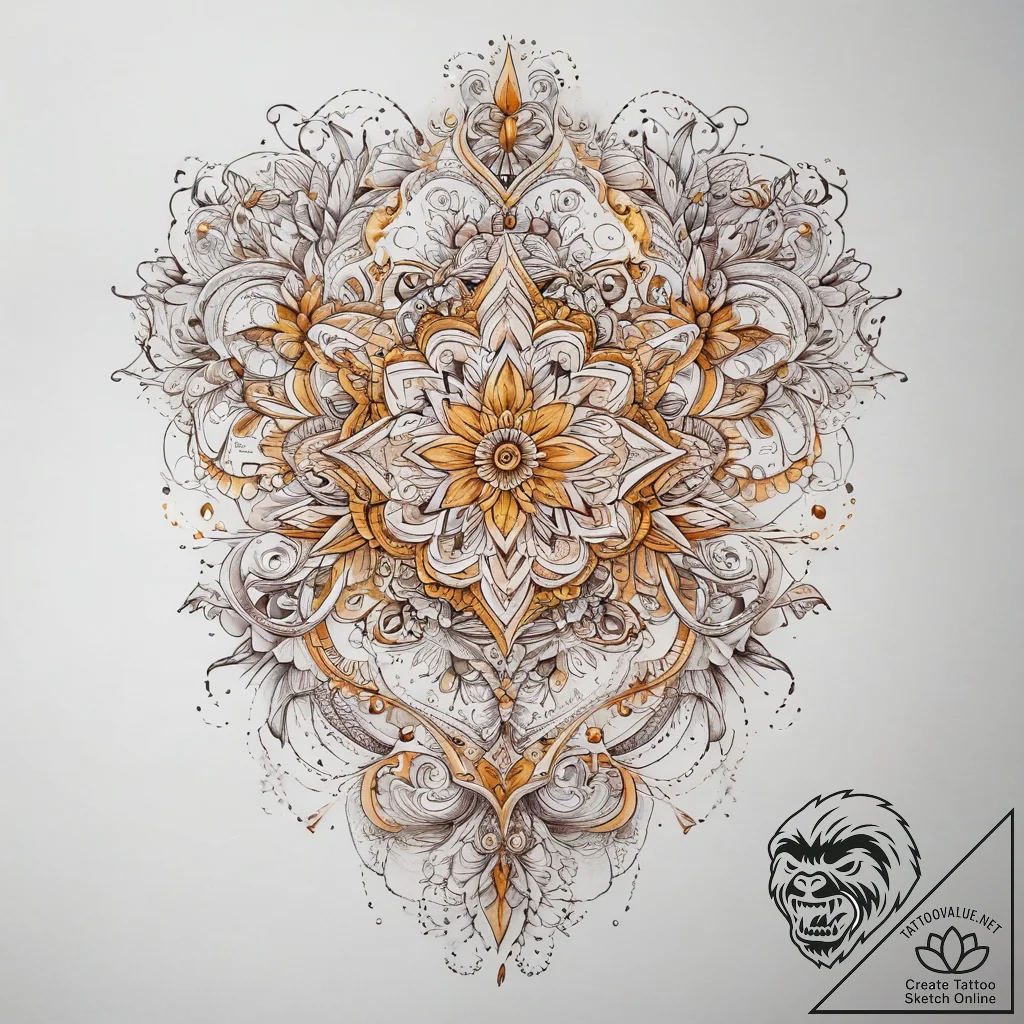 Tattoo sketch yellow, tattoo line art, on a c... - tattoo sketch (№1757746201_0, 13.09.2025 06:50) — tattoovalue.net