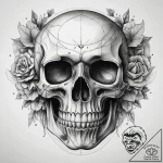 Tattoo sketch graphic череп, tattoo flash she… – tattoo sketch (№1757746984_0, 13.09.2025 07:03) — tattoovalue.net