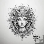 Tattoo sketch cosmic fable – tattoo sketch (№1757747178_0, 13.09.2025 07:06) — tattoovalue.net