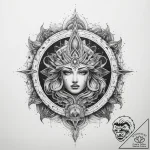 Tattoo sketch cosmic fount – tattoo sketch (№1757750950_0, 13.09.2025 08:09) — tattoovalue.net