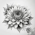 Tattoo sketch chrysanthemum flower – tattoo sketch (№1757751343_0, 13.09.2025 08:15) — tattoovalue.net