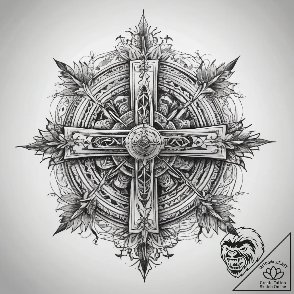 Tattoo sketch spiritual history, ink illustra... - tattoo sketch (№1757751733_0, 13.09.2025 08:22) — tattoovalue.net