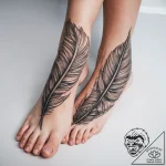Tattoo sketch feather on foot – tattoo sketch (№1757752118_0, 13.09.2025 08:28) — tattoovalue.net