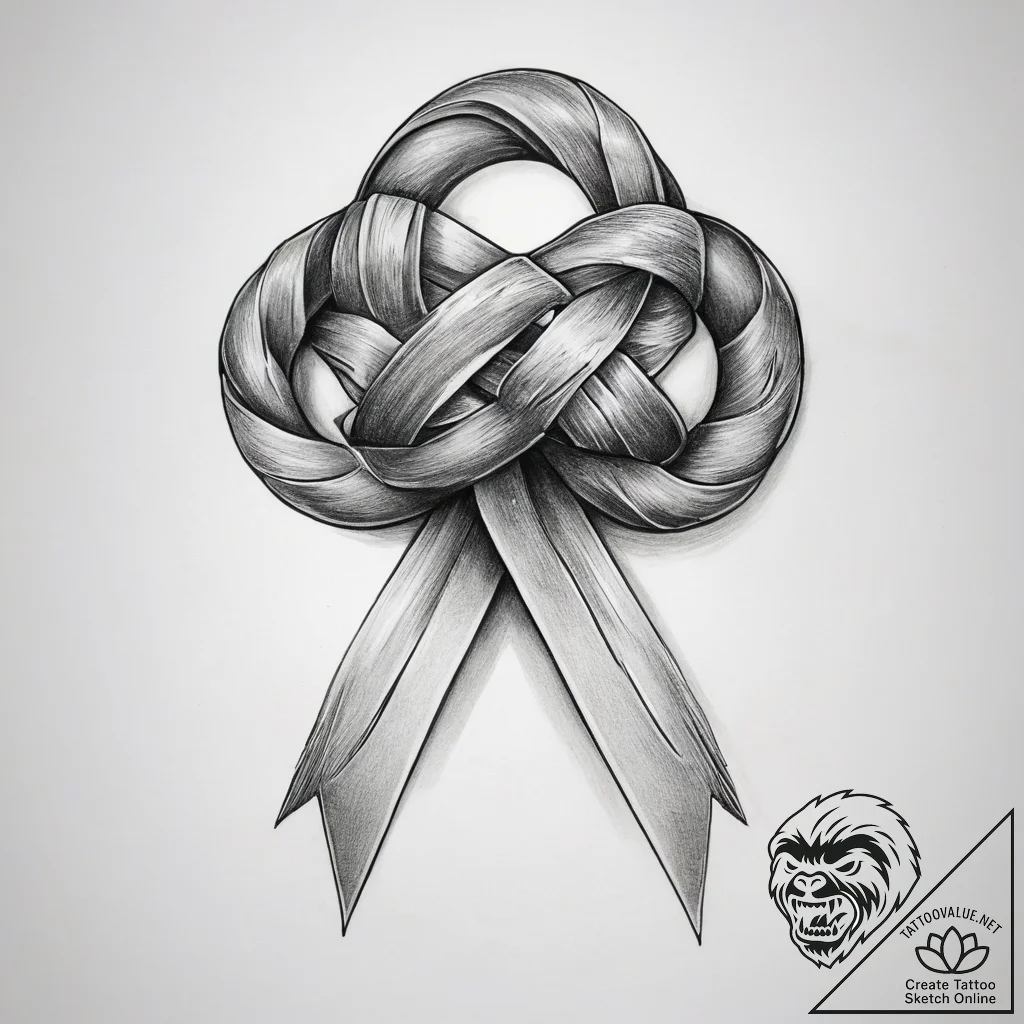 Tattoo sketch ribbon knot - tattoo sketch (№1757754294_0, 13.09.2025 09:04) — tattoovalue.net