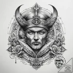 Tattoo sketch holy might, concept art for tat… – tattoo sketch (№1757756056_0, 13.09.2025 09:34) — tattoovalue.net